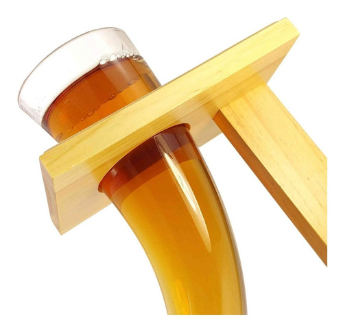 Imagen 1 de 5 de Vaso Vikingo De Vidrio En Forma De Cuerno Para Cerveza Lp