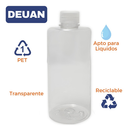 Envase Pet 1 Litro Sin Tapa Pack 50 Unidades
