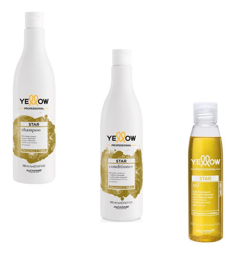 Kit Shampoo Condicionador 500ml E Óleo 120ml Yellow Star