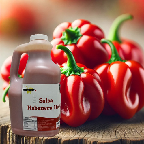 Salsa De Habanero Rojo Picosa Para Alitas Tacos Botana 4 Lt