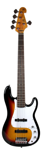 Baixo Spb62+ 5 Cordas Sx Precision Bass 3 Tom Sunburst + Bag