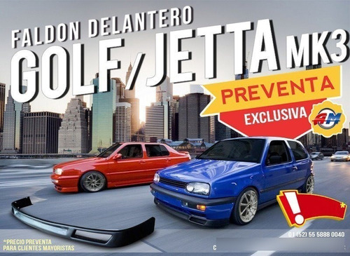 Faldon Spoiler Golf Jetta A3 Delantero 1993 1994 1995-99.