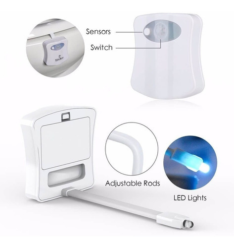 Luz Led Com Sensor Vaso Sanitario Privada Light Bowl A Pilha