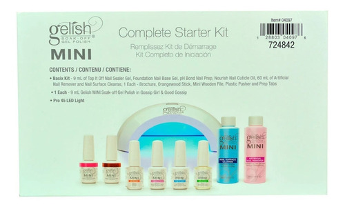 Gelish Kit Básico Para Aplicar En Casa Mini Complete Starter