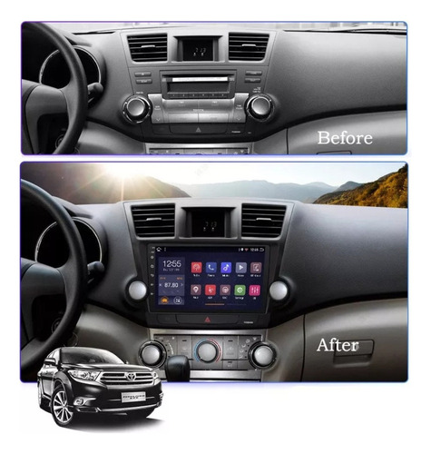 Estéreo De Pantalla Android Para Toyota Highlander 2008-2013