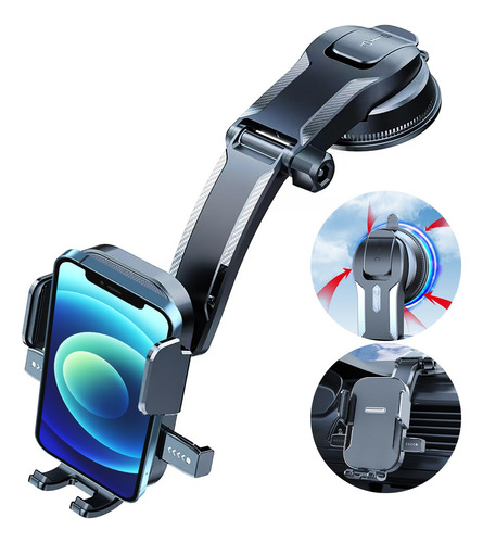Soporte Para Celular Auto Ajustable 360o Con Estable Ventosa