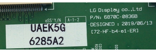 T.con Original 6871l-6285a 6870c-0836b U2720qt (Usado)