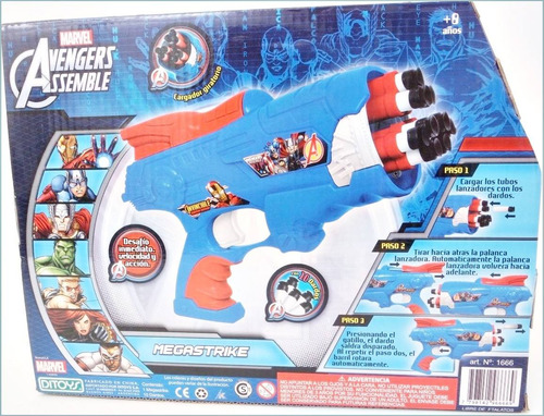 Pistola Lanza Dardos Avengers Marvel Original Ditoys S.isdro