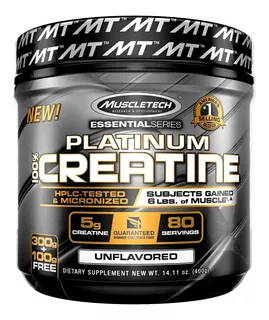 Suplemento en polvo MuscleTech Essential Series Platinum 100% Creatine creatina monohidratada en pote de 400g