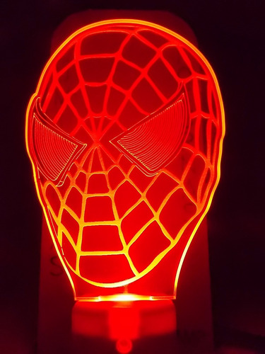 Abajur De Tomada Automático, Máscara Do Homem Aranha 3d