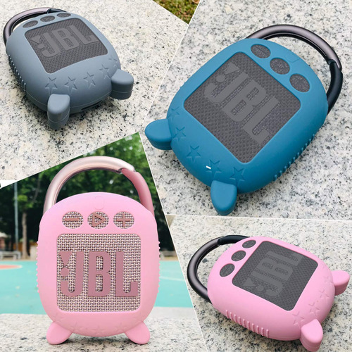 Funda De Silicona Rosa Para Altavoz Bluetooth Jbl Clip 4