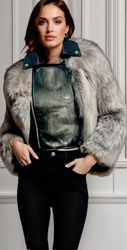 Campera De Piel Y Cuero Pu