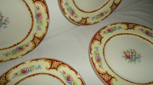 Plato Llano Ingles Antiguo Divino Diseño Floral 25cm Vealo (Usado)