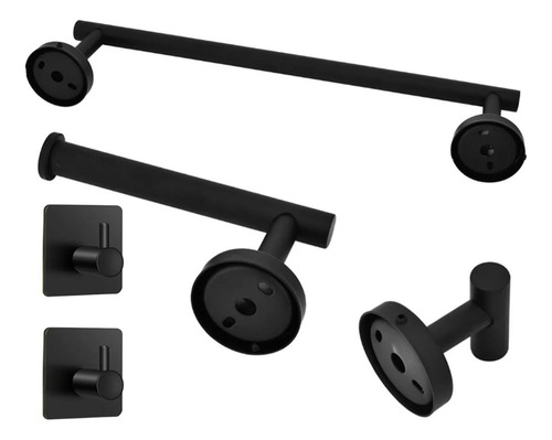* Juego De Accesorios De Baño De 5 Piezas Con Gancho Para