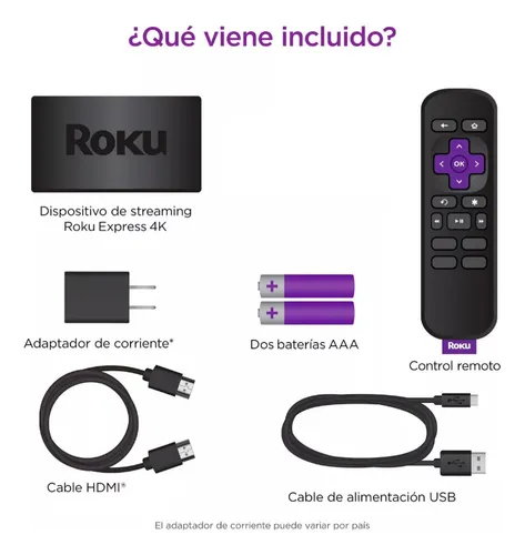 Roku Express 4k+ 2023 Control Por Voz Y Asistente De Google! (Usado)