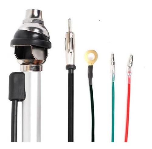 Imagen 6 de 9 de Antena Electrica Automatica Negro Plata Auto 12v Universal