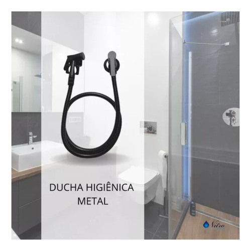 Ducha Higienica Para Lavagem Intima Em Metal Completa Nitro Metais Cor Preto