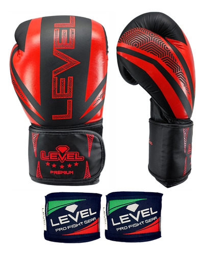 Guantes De Box Hex Kit Boxeo Vendas Kickboxing Oz Muay Thai