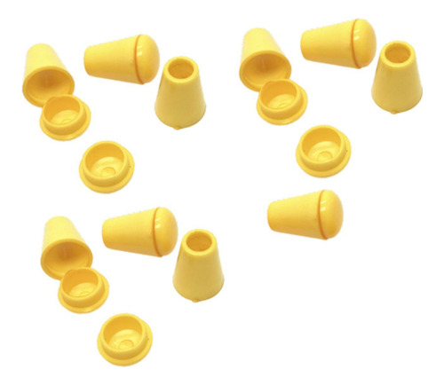 10 Topes De Campana, Clips De Palanca Para Extremos Amarillo