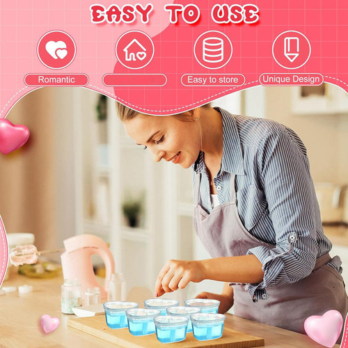 100 Contenedores De Almacenamiento Con Forma De Corazón Para