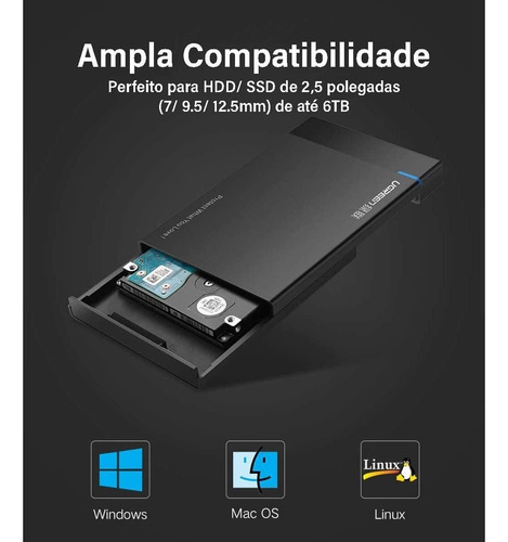 Hdd Case 2.5 Sata A Usb 3.0 - Adaptador De Disco Duro