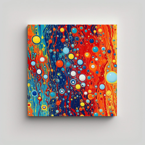 60x60cm Cuadro Abstracto Dormitorio Yayoi Kusama Canva Elli 