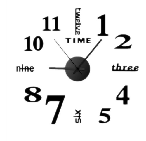 Reloj Pared Decorativo Moderno 3d Adhesivo Sala Cocina