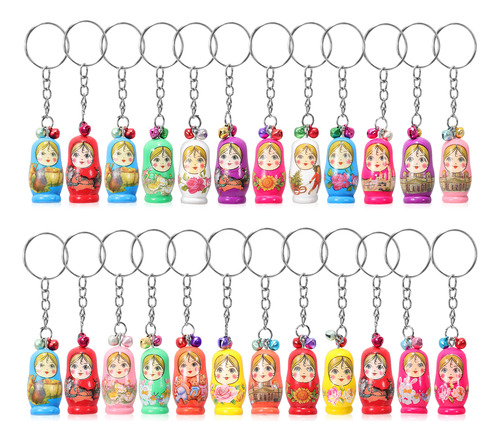 Llaveros Matryoshka De Dibujos Animados Para Bebés, 24 Pieza