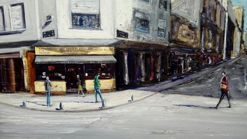 Cuadros Ciudad 80x90 Urbano Buenos Aires Pintado A Mano 52