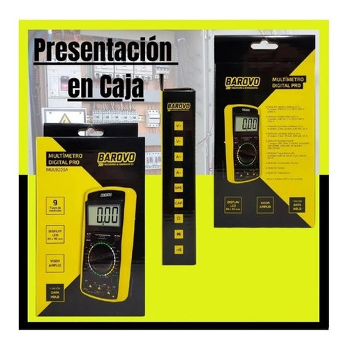 Imagen 3 de 6 de Tester Multimetro Digital Data Hold Pro Barovo