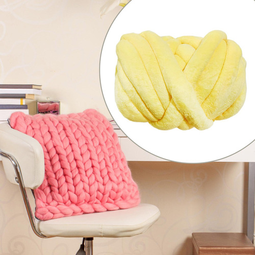 Hilo Grueso Para Tejer A Mano, Lavable, 500g, Amarillo
