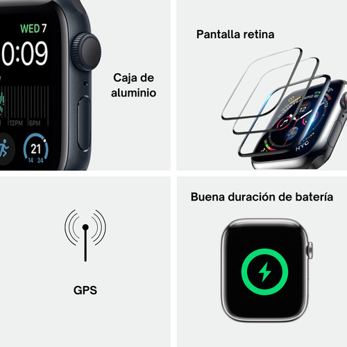 Apple Watch Se 1ra Gen - 44mm Gps + Lte - Grado B Gris Oscuro Deportivo Rosa Pálido (Reacondicionado)