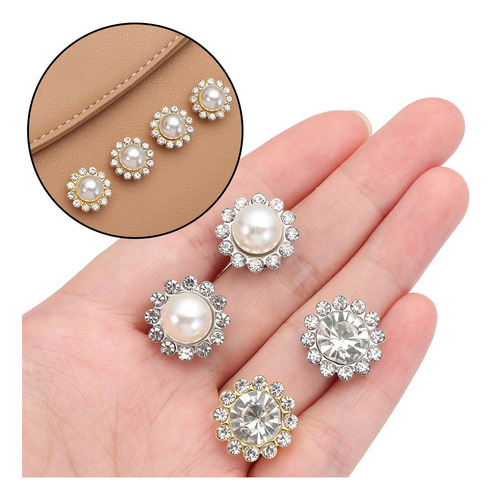 Botones De Diamantes De Imitación, Botón De Perlas, Horquill