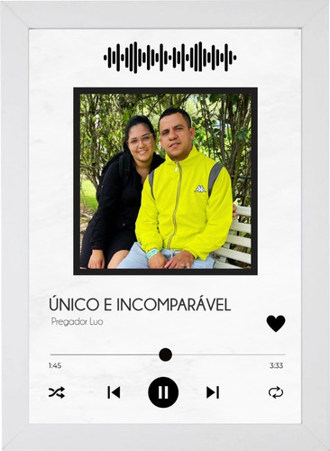 Quadro Personalizado Spotify Interativo A4