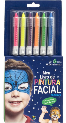 Pintura Facial Infantil Com Molde - Livro Infantil Com Desenhos E Canetinha Para Pintar O Rosto Meninas E Meninos Criativo, Experiência Lúdica