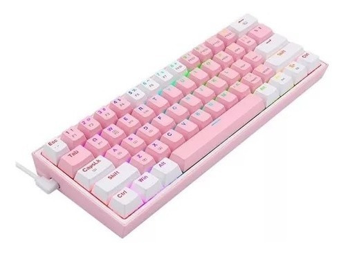 Teclado Bluetooth Redragon Fizz Pro K616-rgb Red Blanco/rosa