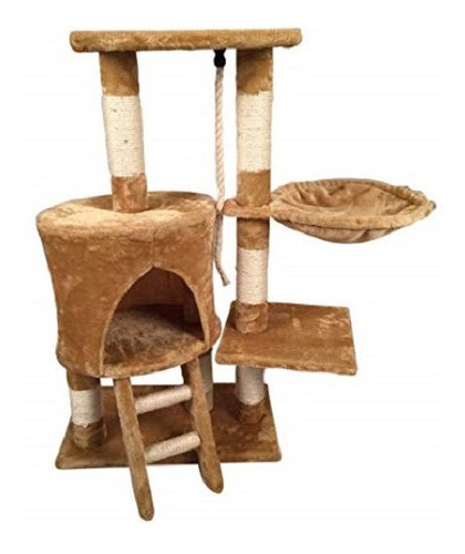 Mueble Ó Arbol Rascador Para Gatos 96cm Escalera Y Hamaca 