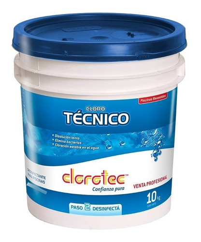 Imagen 3 de 9 de Cloro Granulado Para Piletas Revestidas Clorotec 10 Kg