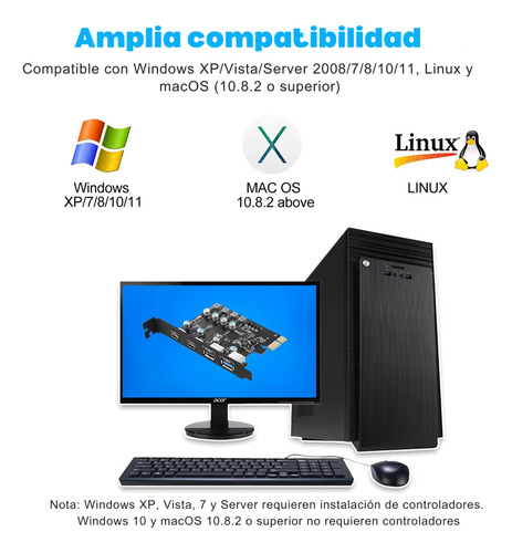 Tarjeta Pci Express Pci-e A 2 Puertos Usb 3.0 Y 2 X Tipo C