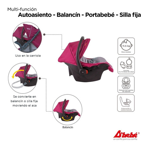 D´bebe Carriola Travel System Star Baby Color Rosa Color del chasis Negro