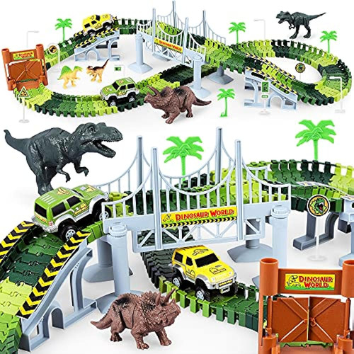 Dinosaur Toys-170 Piezas Create A Dinosaur World Road Race-j