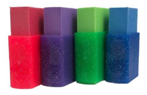 Borrador Max Glitz Faber Castell Glitter Cores 4 Uni School