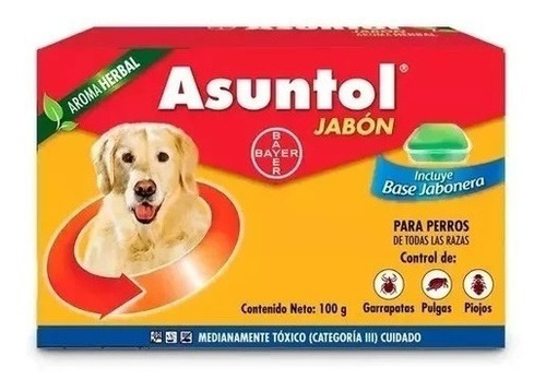 Asuntol® De Bayer, Jabón Anti Pulgas Y Garrapatas 100 Gr.