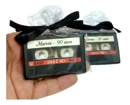 60 Lembrancinhas Anos 70, 80, 90 Sabonete Fita K7 - Cassete ...