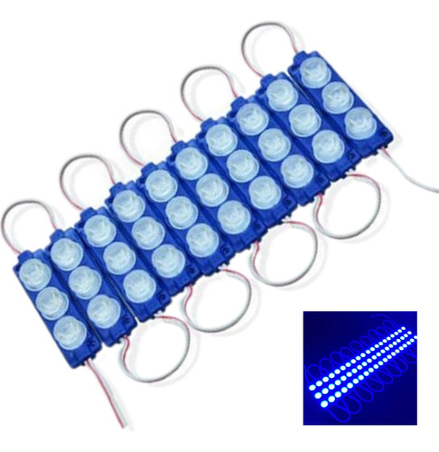 Modulos Led 3 Punto 12v Azul Vitrina Closet Repisa Universal