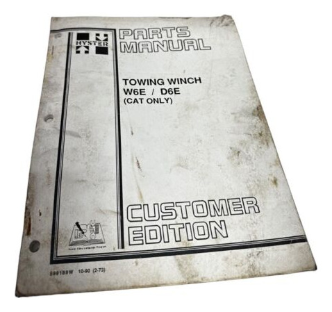 Hyster W6e/d6e Towing Winch Parts Manual 599189w **sale* Ccg