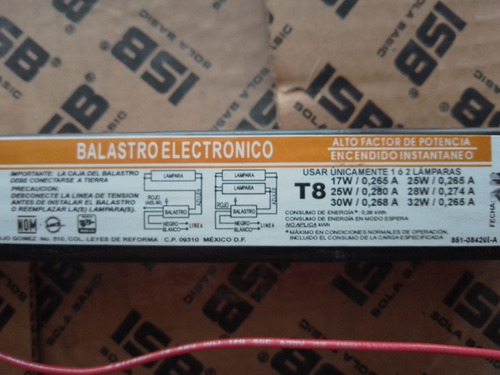 Caja 12 Balastros Isb Lámparas Fluorescentes T8 (Usado)