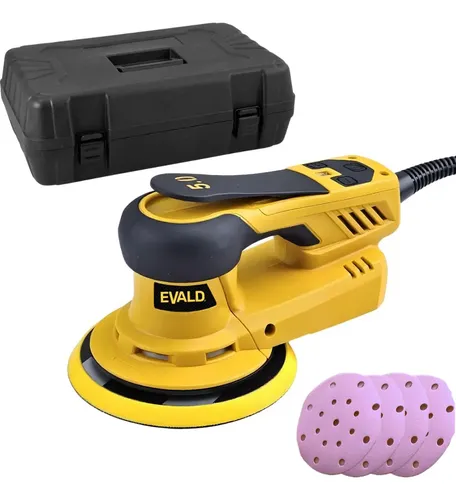 Lixadeira Roto Orbital 6 350w Com Maleta e Kit Lixas Elo350 Evald