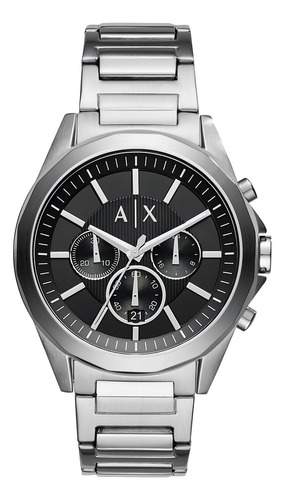 Relógio Armani Exchange Masculino Prata Preto Ax2600b1 P1sx