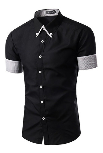 Camisa Slim Fit Algodon #1307 De Caballero A La Moda